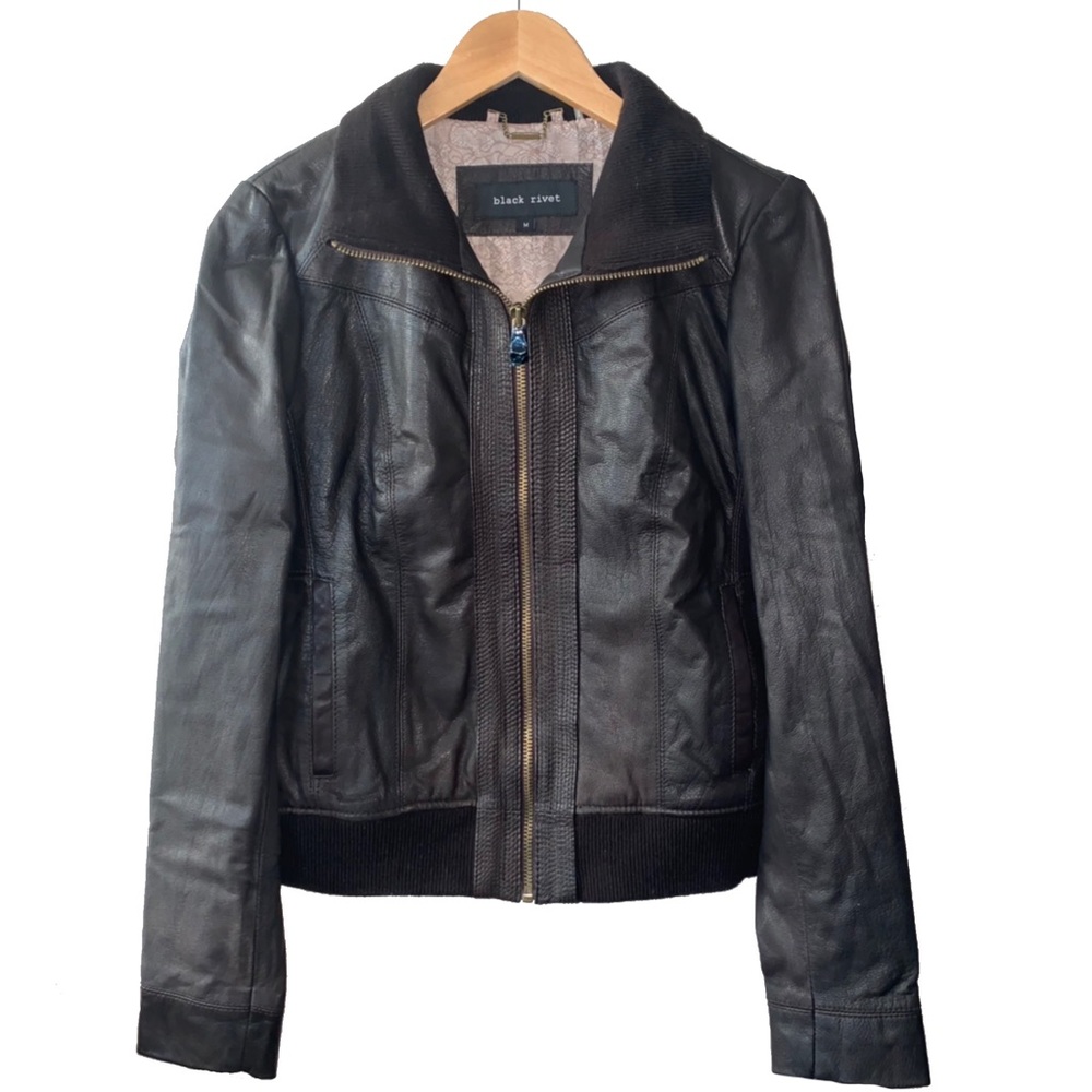 Genuine Leather Jacket By Black Rivet
